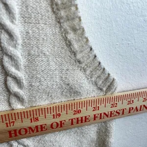 Old‎ Navy Cable Knit Sweater Vest Retro Cottagecore Cozy Fisherman Cream XL thumbnail 6
