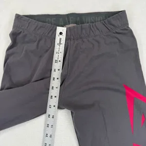 Gymshark Womens Small Gray Sheer Pink Graphic Logo Athletic‎ Yoga Leggings Pants thumbnail 5