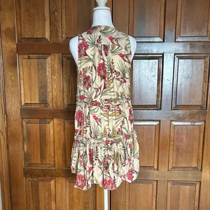 Free People Tiered Layered Floral‎ Bird Print Blouse Top Tunic Small Boho thumbnail 6