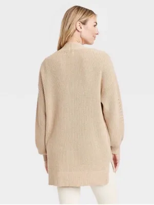Universal Threads 🌸 Tan Ivory Heather
Medium Knit Open Front Slouchy Side Seam Poc thumbnail 3