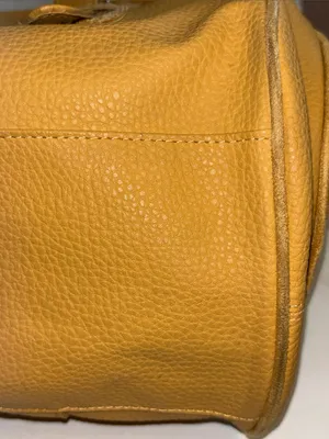 Estee Lauder Vintage Mustard Yellow Travel Bag Faux Leather..Overnight/Cosmetics thumbnail 5