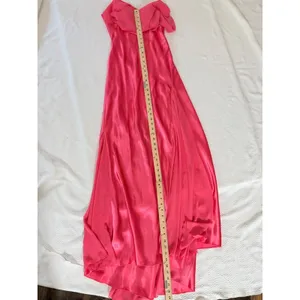 Hot Pink Mermaid long dress gown Cutout Halter Rhinestone Ruffle Formal Dress xs thumbnail 9