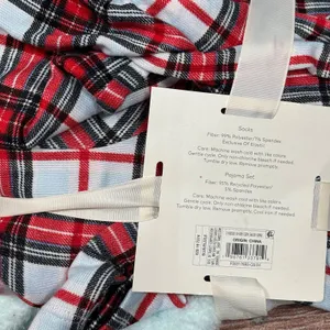 Colsie Pajama & Socks Set Plaid Long-Sleeve Shirt, Shorts, and Socks Medium NWT thumbnail 4