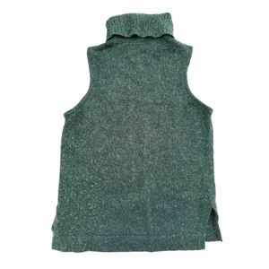 J.Crew Mercantile Sweater Women L Green Good Marled Wool Blend Turtleneck Vest thumbnail 5