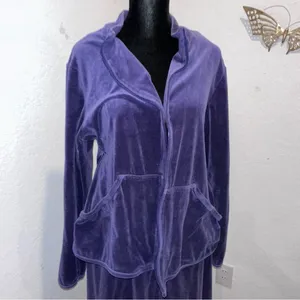 Velvet purple Jumpsuit with Jacket Size L thumbnail 6