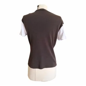 The Kooples Brown White Logo Ringer T-Shirt Women’s Size 1 NWT Retro Inspired thumbnail 5