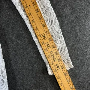 H&M Divided White Lace Maxi Dress Long Sleeve Open Back Side Slit Size 8 thumbnail 5