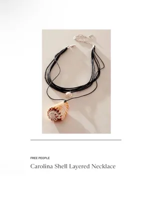 NWT FREE PEOPLE Carolina Shell Layered Necklace in Black thumbnail 5