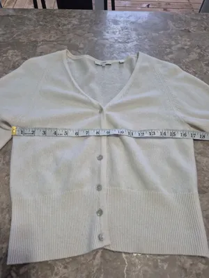 Vince sweater button up cardigan wool off white cashmere blend size small thumbnail 8
