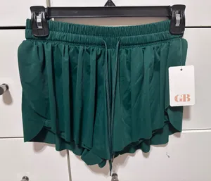 Green GB Flowy Shorts thumbnail 1