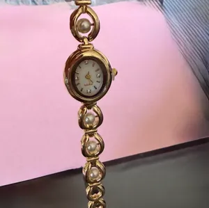 Brand New y2k Style Gold watch with pearl details thumbnail 4