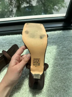 Brown Satin Heels Size 7 thumbnail 3