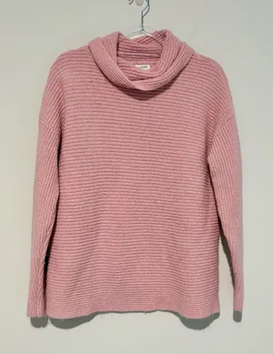 J crew ribbed‎ cowl neck sweater pink size medium thumbnail 1