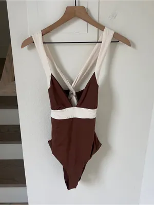 Free People Kya Remi Reversible One-Piece Swimsuit in Espresso / Chocolate Brown thumbnail 4