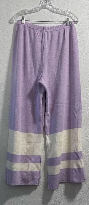 Nasty Gal I'll Be Stripe Back Sweater Wide-Leg Lounge pants L thumbnail 3