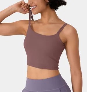 Halara Double Straps Backless Twisted Cropped Yoga Tank Top thumbnail 3