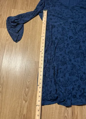 Torrid Blue Floral Long Sleeve Fit & Flare Dress Women’s Size 1 14/16 thumbnail 6