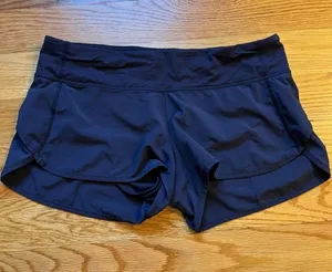 Lululemon navy blue running shorts size 8 thumbnail 1