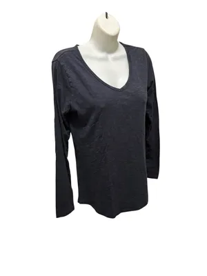 Toad&Co Marley ll Long Sleeve Slub Tee Sz S Heather Gray V Neck Organic Cotton thumbnail 3