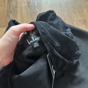 LULU’S In Hot Dot-Ter Long Sleeve Black Dress thumbnail 4