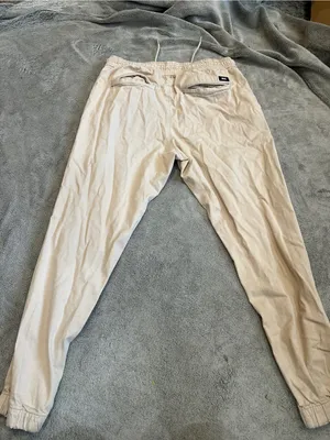 Zara Cream Elastic Waistband Casual Pants thumbnail 7