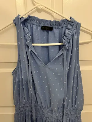 blue rutched church dress thumbnail 2