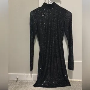 GB gBlack Long-Sleeve Sparkle Dress thumbnail 4