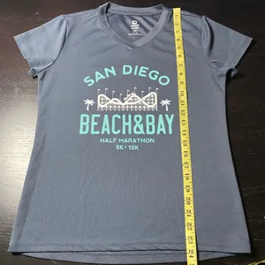 GreenLayer Sports Gray San Diego Beach & Bay Half Marathon T-Shirt size M thumbnail 5