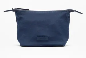 New Athleta All About Small Cosmetic Pouch Eclipse Navy Blue thumbnail 1
