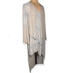 BCBG MaxAzria Kyndal XXS High-Low Maxi Dress Tapestry Long Sleeve Designer Boho thumbnail 7