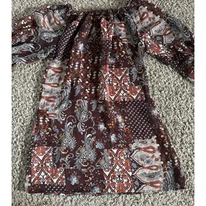 VTG Charlotte Russe Women's Boho Brown Print Sheer‎ Quarter Sleeve Dress Size S thumbnail 9
