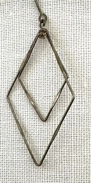 Silver tone geometric drop earrings thumbnail 1