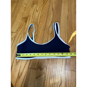 Athleta Transcend Tipped Sports Bra A-C in Navy/White Size Medium thumbnail 6