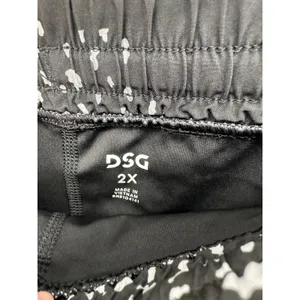 DSG Womens 2X Black White Mixed‎ Camo 2-in-1 Running Shorts Compression DAW11193 thumbnail 6