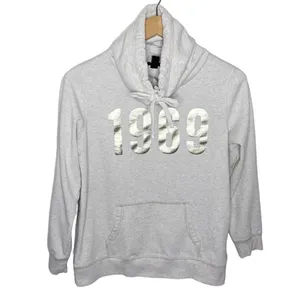 Gap Factory foil 1969 graphic print kangaroo pocket high neck sweatshirt size S thumbnail 1