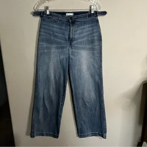 Carve Designs‎ Portland Wide Leg Crop Side Buckles Organic Cotton Denim Jeans thumbnail 2