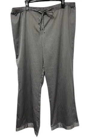 AMBRIELLE Gray Striped Satin Pajama Pants Size: 16-18/XL thumbnail 1