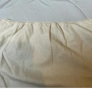Ivory Cotton Linen Blend Maxi Skirt American Eagle Elastic Waist Crochet Trim S thumbnail 2