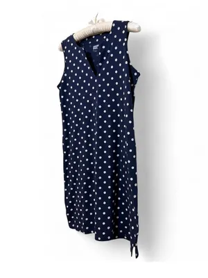 Lands End Women's Cotton Jersey Swim Cover-up Polka Dot Print Dress Size Small thumbnail 12