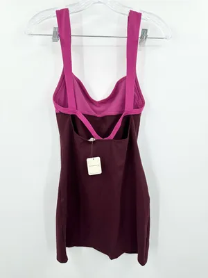 Free People NWT Retro Colorblock Mini Dress Size Small Port Royal Fucshia Combo thumbnail 2