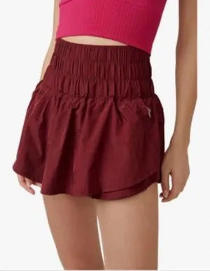 Free people movement The Way Home Run Shorts in burgundy size medium thumbnail 1