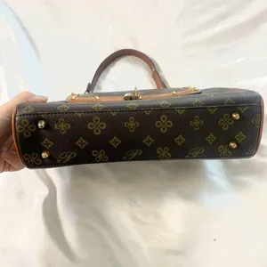 Vintage Signature Print Gold Padlock Tophandle Hand Bag / Small Bag thumbnail 3