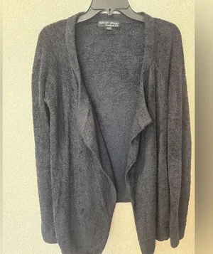 Barefoot Dreams Cozychic Lite Calypso Women Size Small cardigan open front Black thumbnail 3