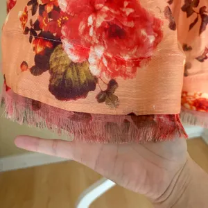 ZIMMERMANN Luminosity Flip SKIRT linen and silk blend gauze‎ Sz 2 Med Frayed thumbnail 3
