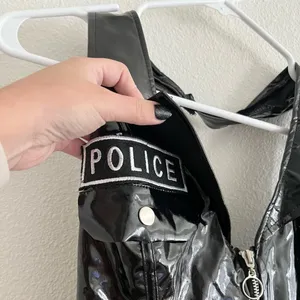 Sprit Halloween Leg Avenue Pat U Down Naughty Cop Black Vinyl Dress Costume S thumbnail 9