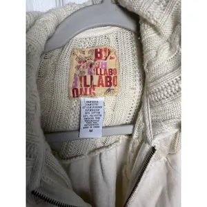 VTG Billabong Women's Y2K Zip Up Hoodie Faux Fur Lined Hood Cable Knit Medium thumbnail 6