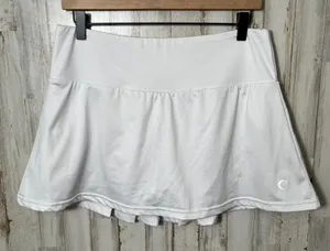 Zyia White Active Tennis‎ Pleated Chill Clubhouse Skort Womens Size Large thumbnail 1