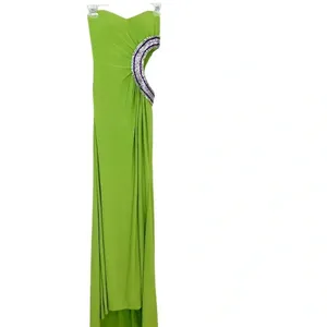 NWT Jasz Dress Strapless Gown Open Side with Rhinestones Bright Green Size 00 thumbnail 4