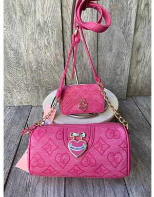 Juicy Couture | Pink Heart Logo Crossbody Bag & Card Holder Set thumbnail 1