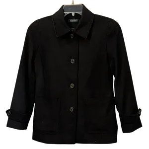 Lauren Ralph‎ Lauren Black Pea Coat Blazer Wool Blend Winter 4P thumbnail 1